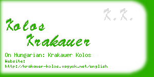 kolos krakauer business card